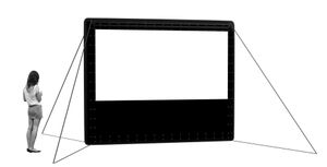 Airscreen -Nano aufblasbarer Filmbildschirm 10 Fuß oder 3 m breites Projektionsoberflächenhandbuch, Befestigungssystem und Gebläse enthalten
