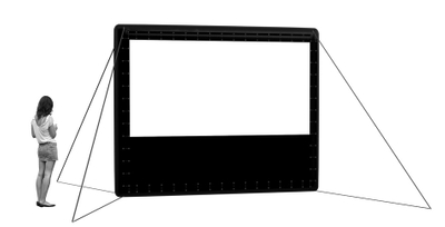 Airscreen -Nano aufblasbarer Filmbildschirm 10 Fuß oder 3 m breites Projektionsoberflächenhandbuch, Befestigungssystem und Gebläse enthalten