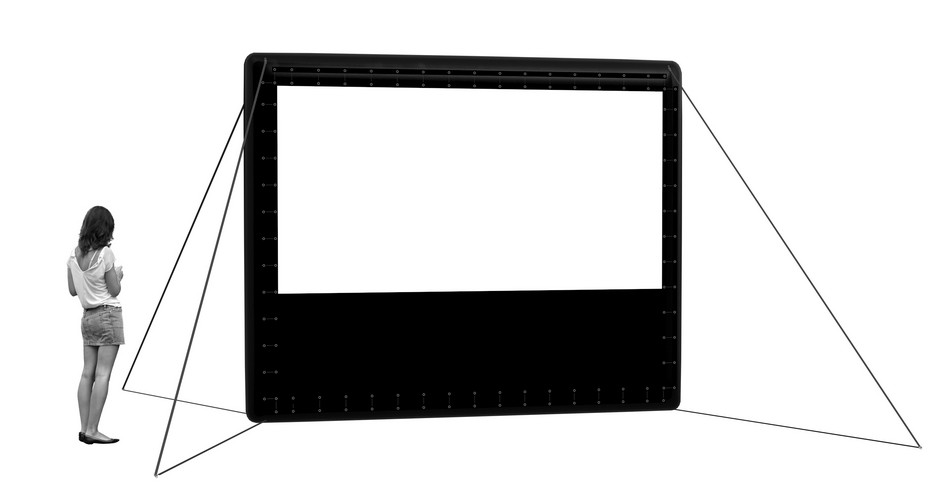 Airscreen -Nano aufblasbarer Filmbildschirm 10 Fuß oder 3 m breites Projektionsoberflächenhandbuch, Befestigungssystem und Gebläse enthalten